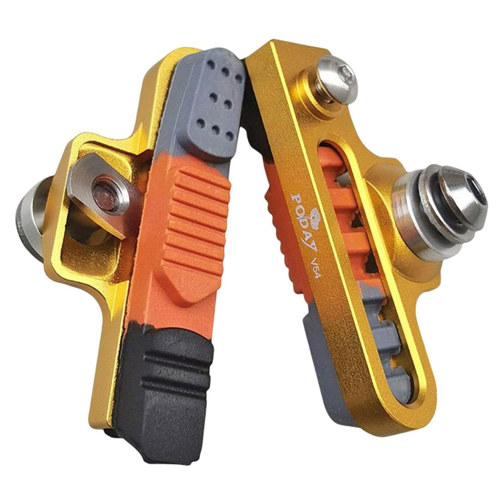 2Pcs 55 Mm Brakes Pads Replacements with C Caliper Adapter for Road Bikes Easy Carry Simple Use Parts Easy Store , Red