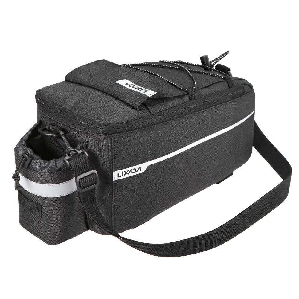 Lixada Insulated Trunk Cooler Bag Cycling Rear Rack Storage Luggage Bag Reflective MTB Bike Pannier Bag Shoulder Bag