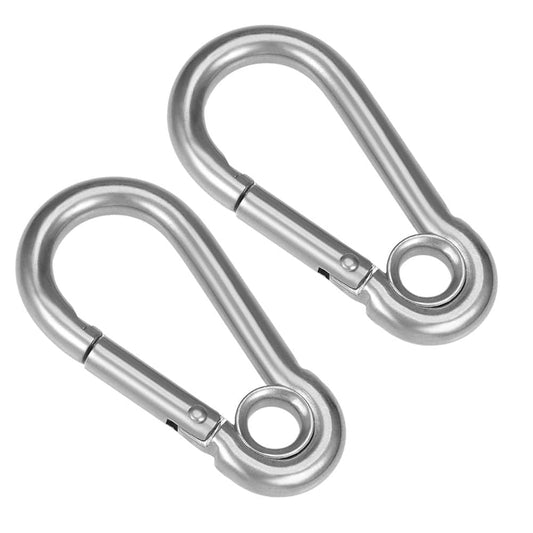 Carabiner Snap Hook, 3.52"/89.45Mm 304 Stainless Steel Carabiner Spring Snap Link Hook Clip Keychain 2 Pcs