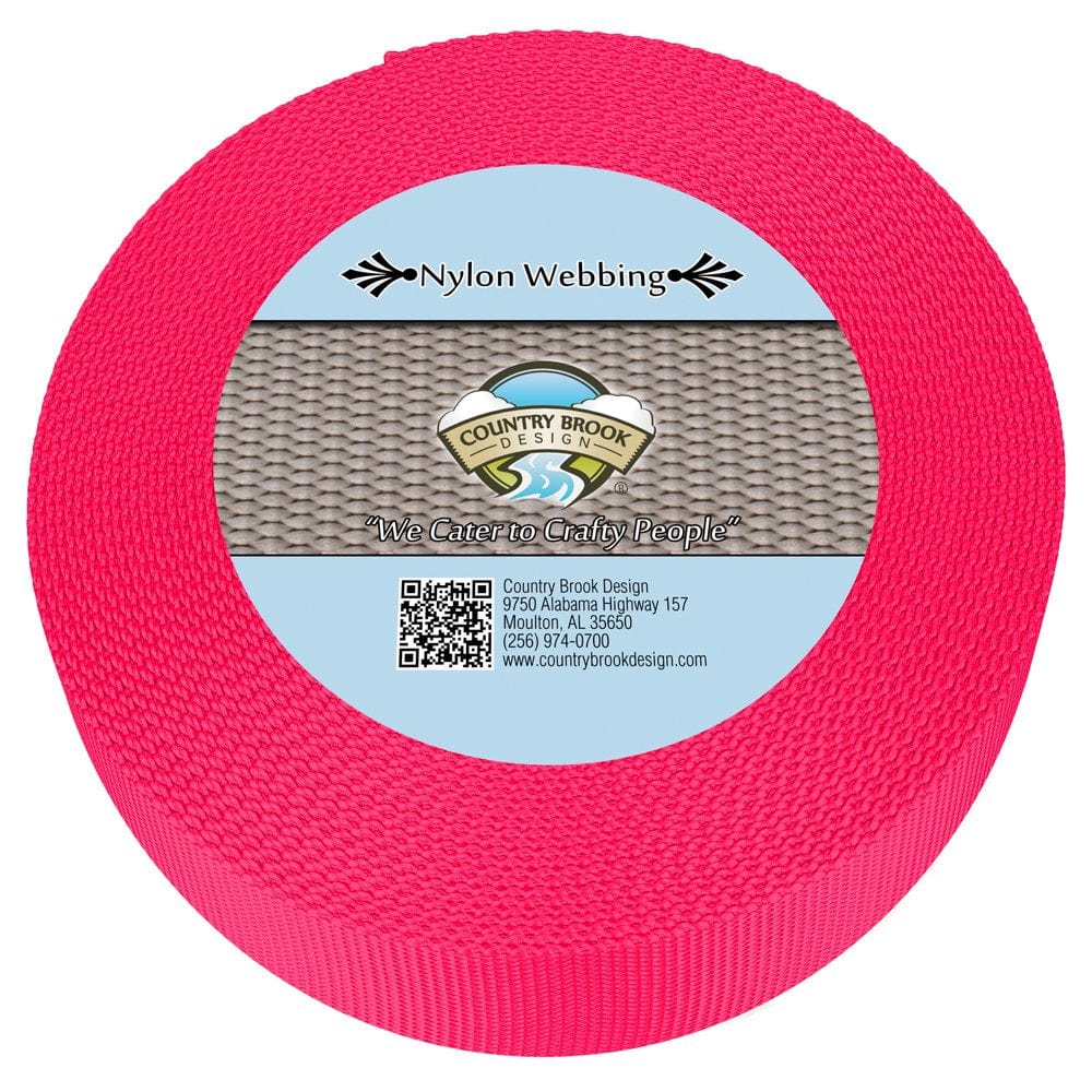 Country Brook Design® 1 1/2 Inch Bright Red Heavy Duty Nylon Webbing, 50 Yards