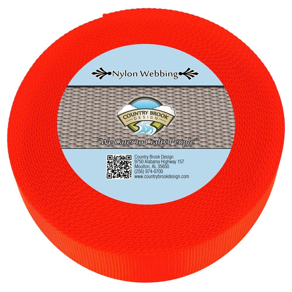 Country Brook Design® 1 1/2 Inch Bright Red Heavy Duty Nylon Webbing, 50 Yards