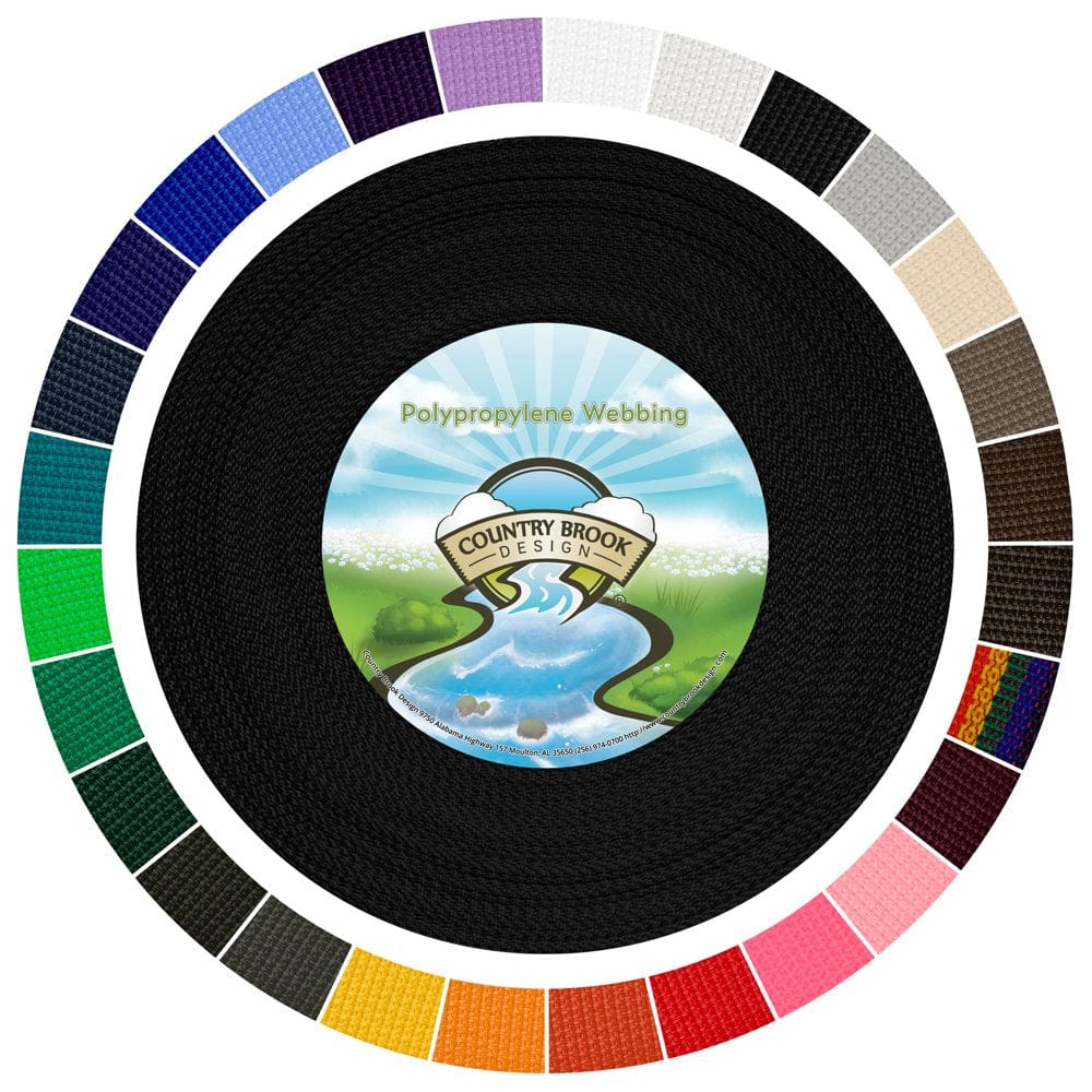 Country Brook Design® 1 Inch Black Polypro Webbing, 100 Yards