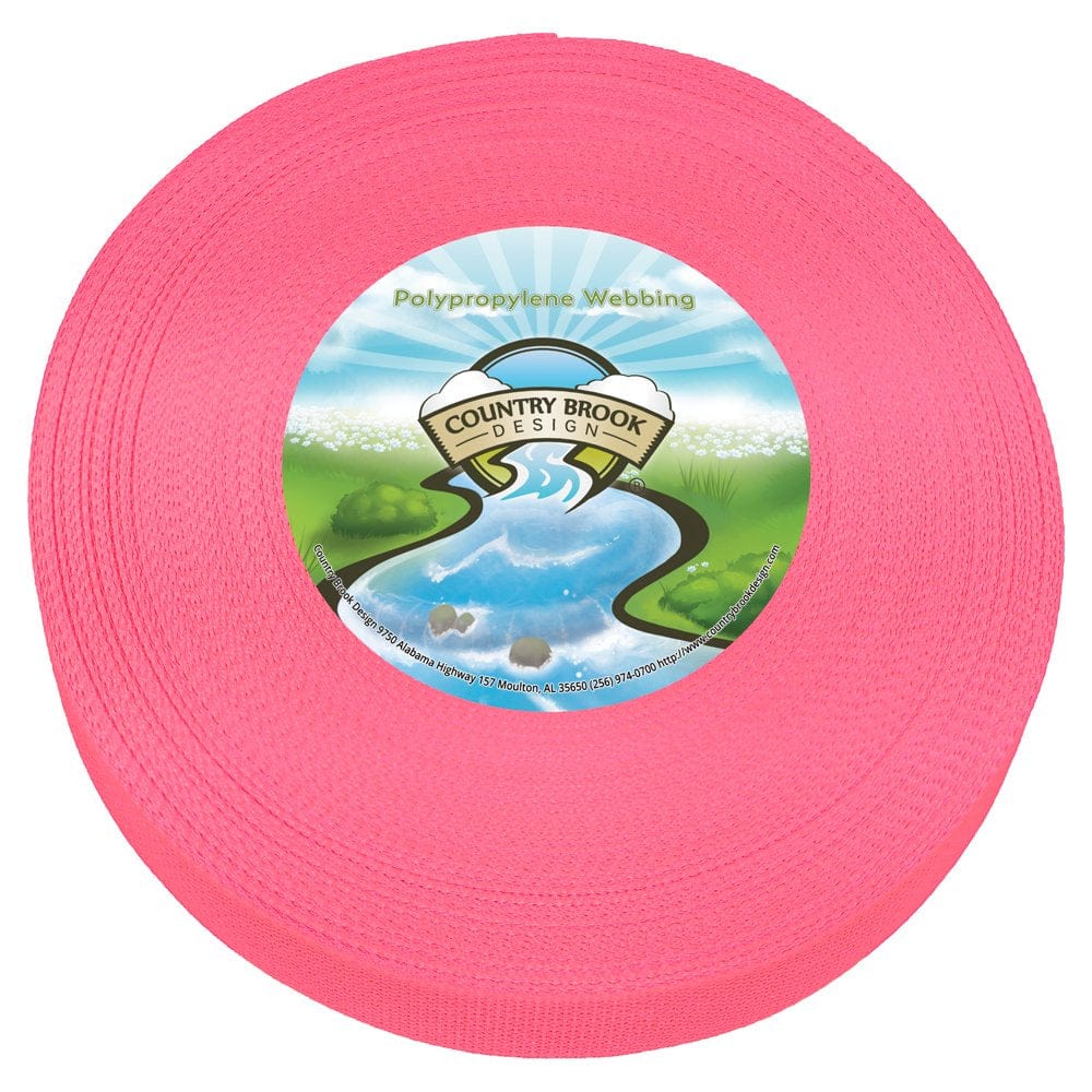 Country Brook Design® 1 Inch Pastel Pink Polypro Webbing, 10 Yards