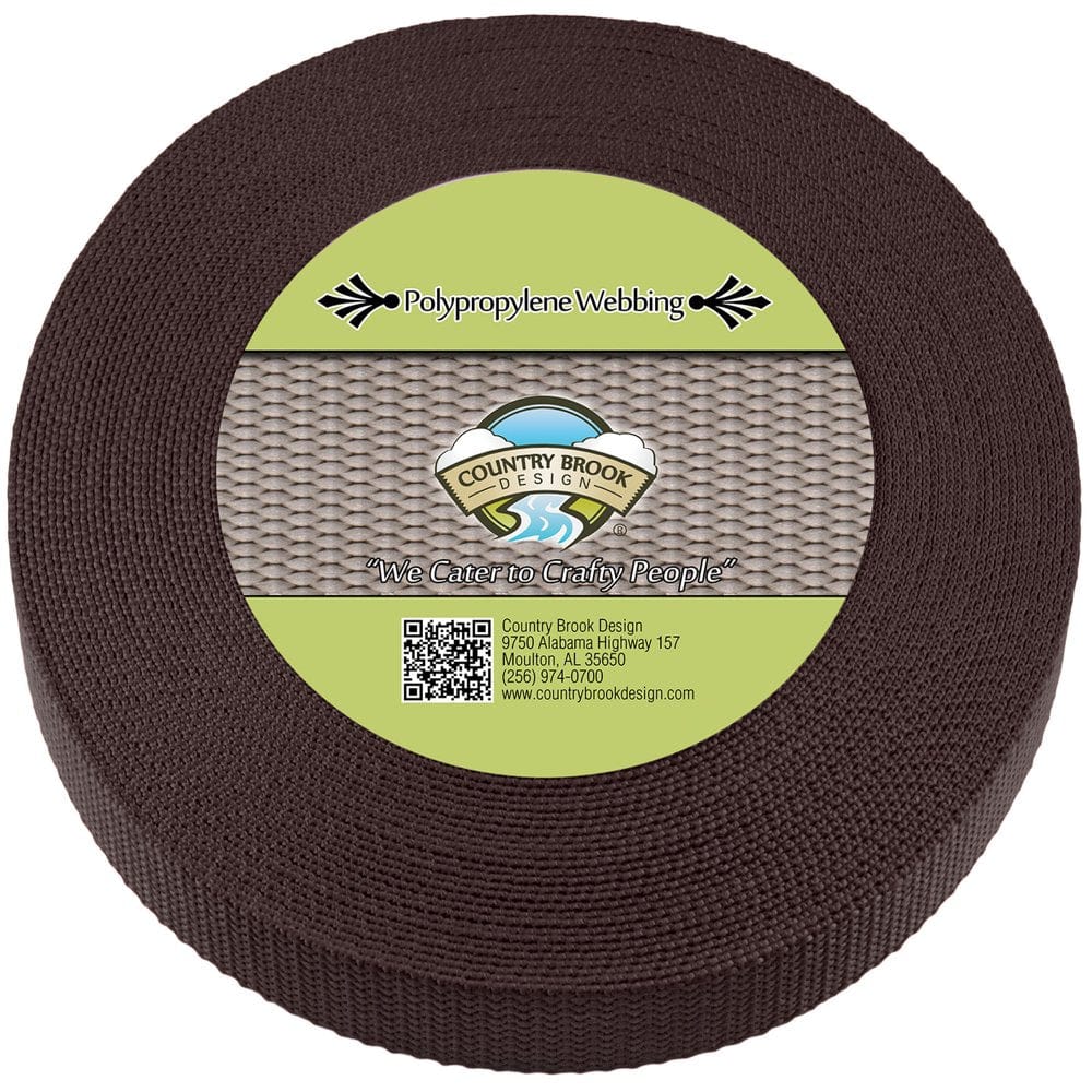 Country Brook Design ® 3/4 Inch Brown Heavy Polypro Webbing, 50 Yards