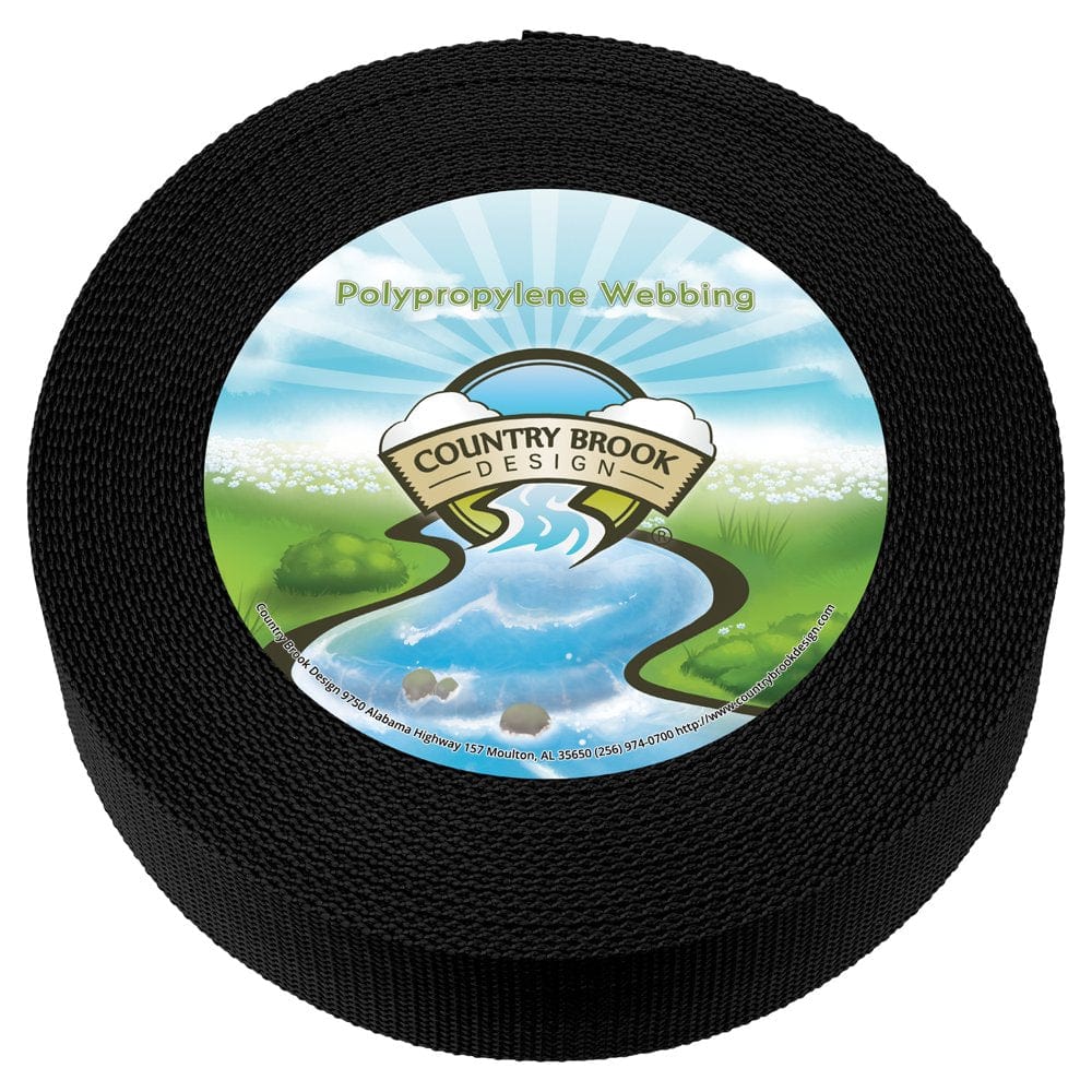 Country Brook Design&Reg; 1 1/2 Inch Black Heavy Polypropylene (Polypro) Webbing