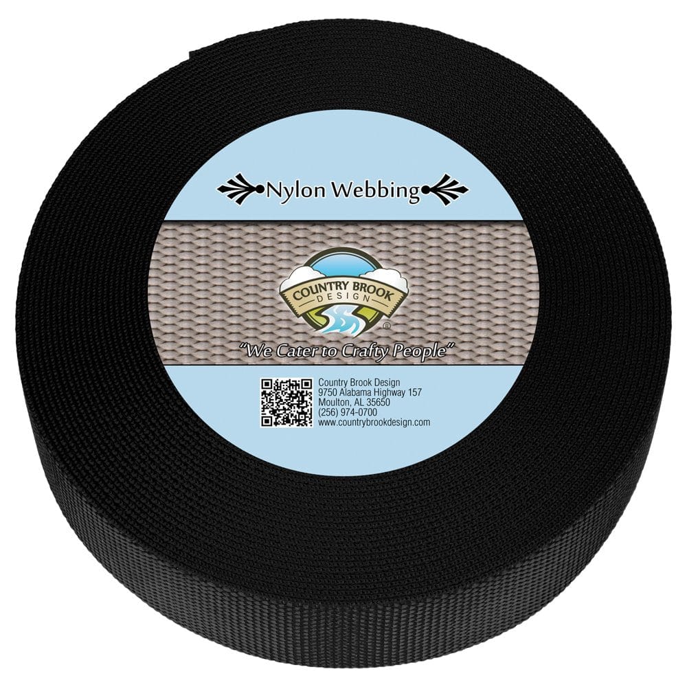 Country Brook Design&Reg; 1 Inch Black Heavy Nylon Webbing