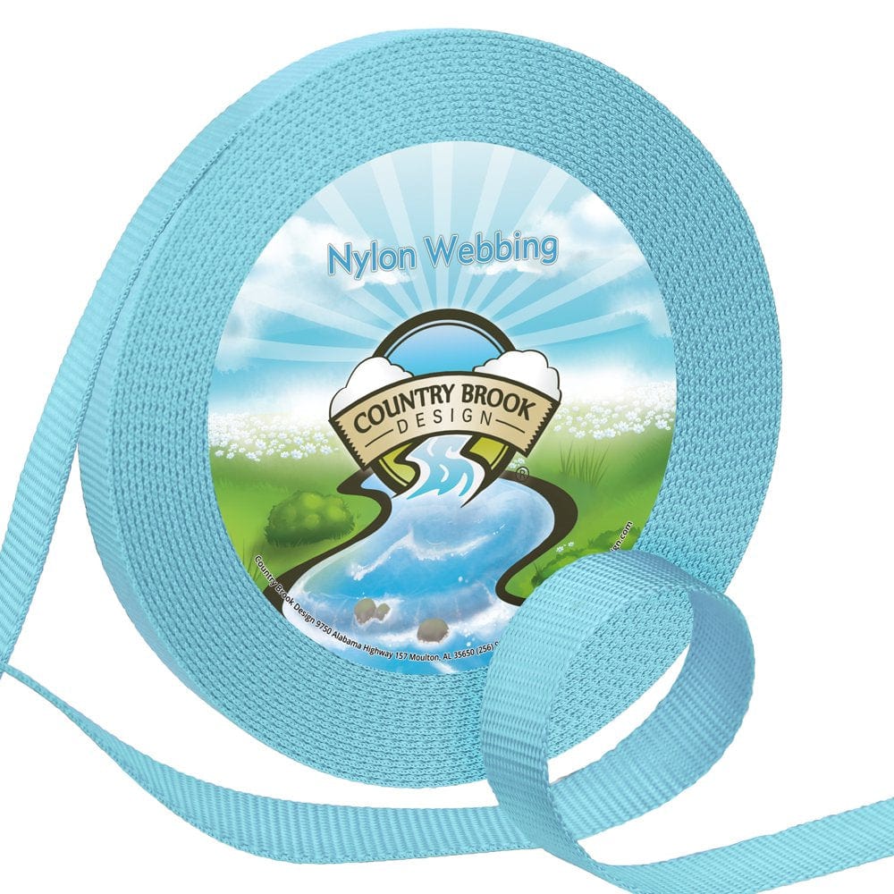 Country Brook Design&Reg; 1 Inch Ice Blue Heavy Nylon Webbing