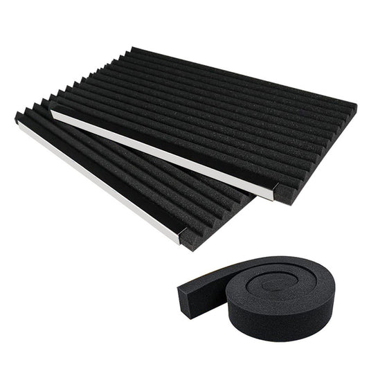 Window Air Conditioner Foam Insulation Panels Insulated Set Pack of Foam Insulation Panels and Foam Insulating Strip.Season Protection Side Insulating Panel Set--Black
