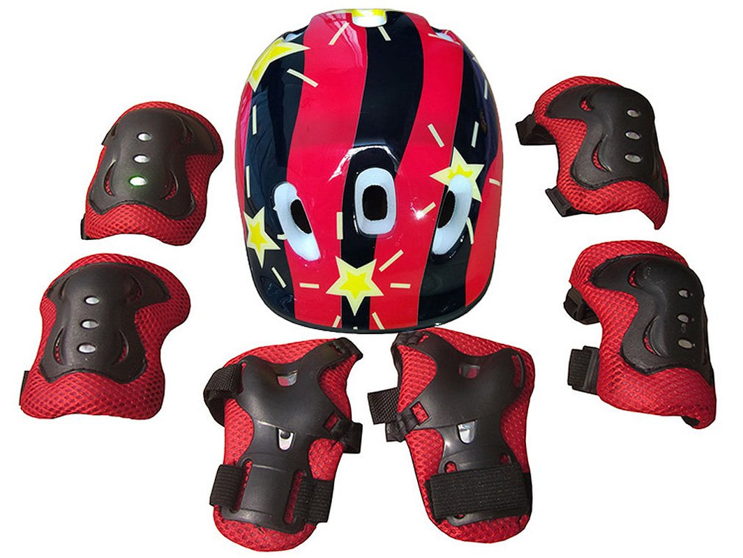 7PCS Kids Safety Helmet Knee Elbow Pad Set for Boy Girl Cycling Skate Bike Protective Set