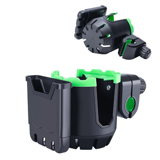 Ksruee Stroller Cup Holder with Phone Holder Universal Smooth Cup Holder Black Avoid Scratches Cup Organizer for Stroller Bike Wheelchair Walker Usefulness