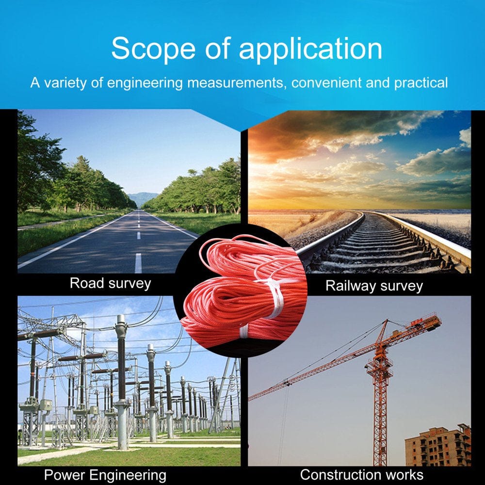 Enjoymall 30/50/70/100M Engineering Hiking Rock Climbing Nylon Measuring Rope Safety Line