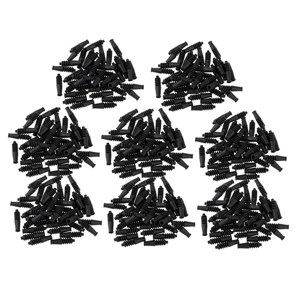 160Pair Black Bike Paddle Boots Rubber Cable Protector Crimps Parts