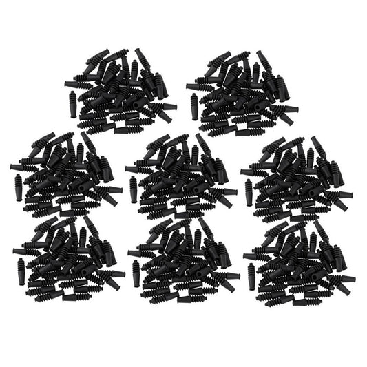 160Pair Black Bike Paddle Boots Rubber Cable Protector Crimps Parts