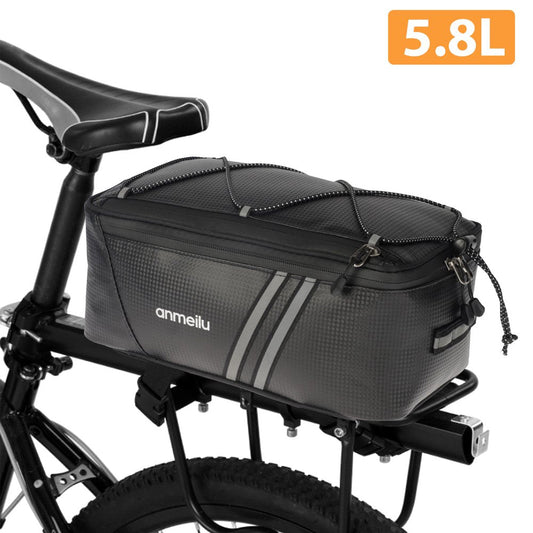 Large Capacity 5.8L Bike Handbag, TSV Bicycle Rear Seat Storage Bag, Waterproof Cycling Bike Rack Trunk Cargo Bag Pannier Bag Handbag Shoulder Bag with Rain Cover for MTB Road Bicycles, Motorcycles