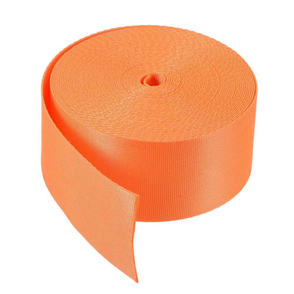 Flat Nylon Webbing Strap 2 Inch 10 Yards Bright Orange for Backpack