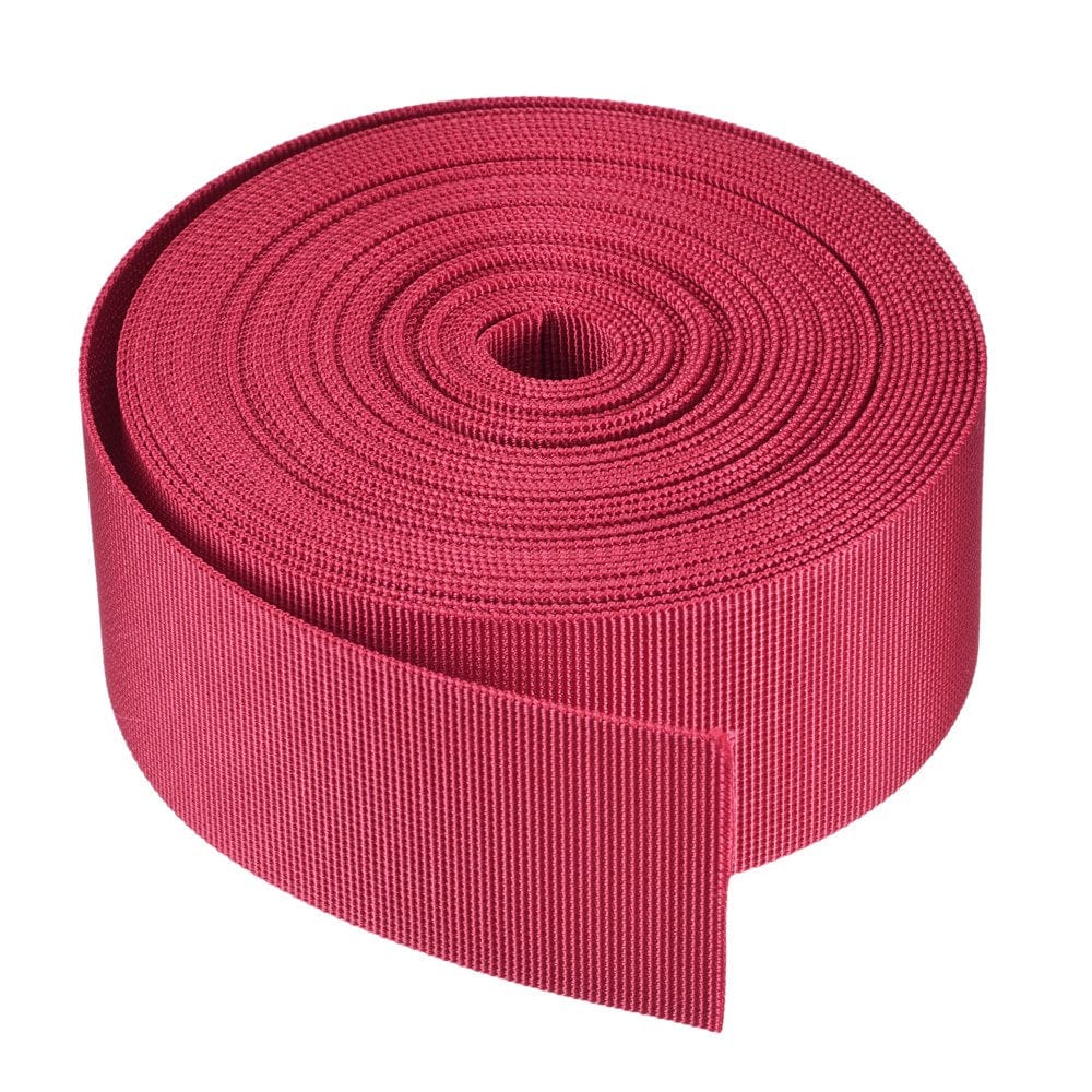 Flat Nylon Webbing Strap 2 Inch 10 Yards Bright Red for Backpack, Luggage-Rack