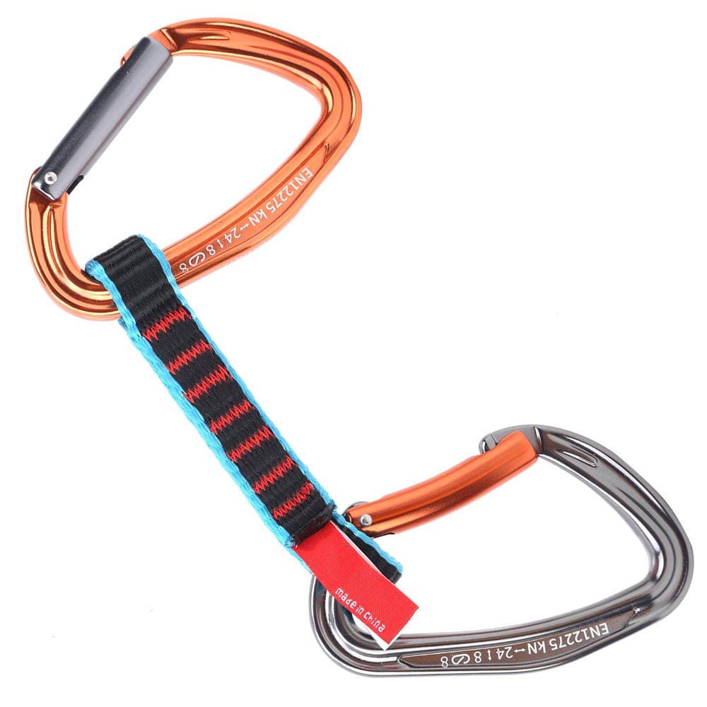 Fyydes Outdoor Climbing Protection Quickdraw Nylon Flat Belt Carabiner Straight Curved Door,Quickdraw,Outdoor Quickdraw
