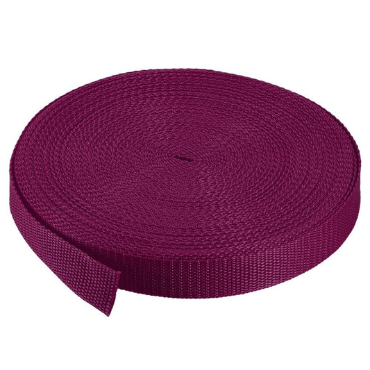 Heavyweight Polypropylene Webbing Strap 1" 25 Yards Brick Red Strapping Band for Outdoor