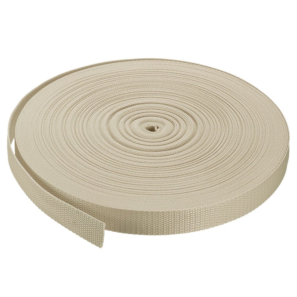Heavyweight Polypropylene Webbing Strap 1" 50 Yards Beige Strapping Band for Outdoor