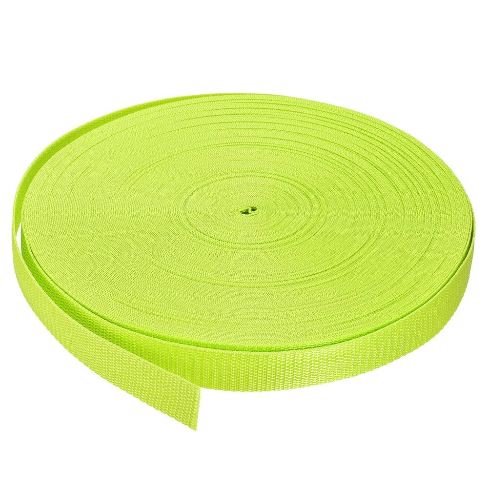 Heavyweight Polypropylene Webbing Strap 1" 50 Yards Dark Green Strapping Band for Outdoor