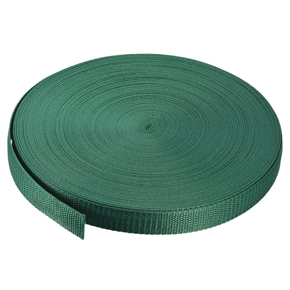 Heavyweight Polypropylene Webbing Strap 1" 50 Yards Dark Green Strapping Band for Outdoor