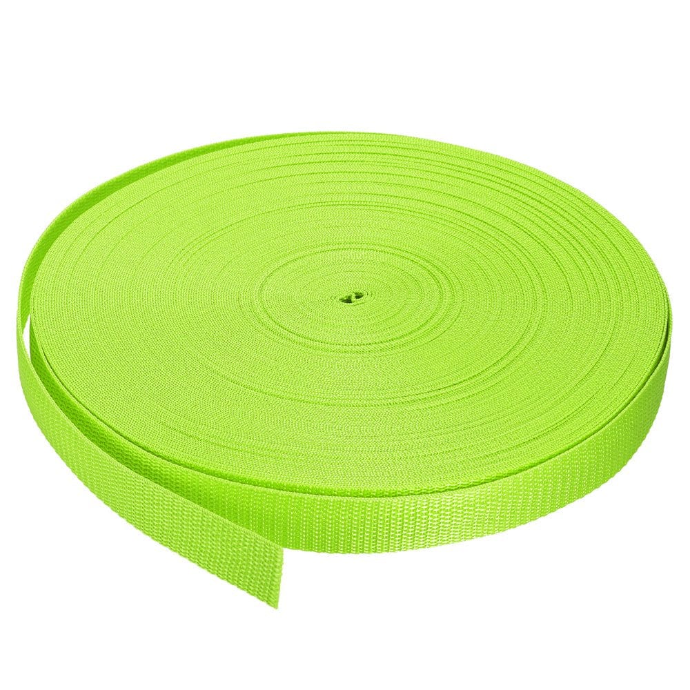 Heavyweight Polypropylene Webbing Strap 1" 50 Yards Dark Green Strapping Band for Outdoor