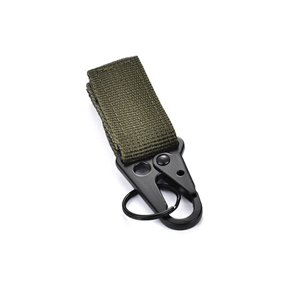 Kironypik 4 Pieces Hunting Carabiner Camping Climbing Belt Hanging Waistband Key Hook Hanger Nylon Multifunctional Webbing Buckle Khaki