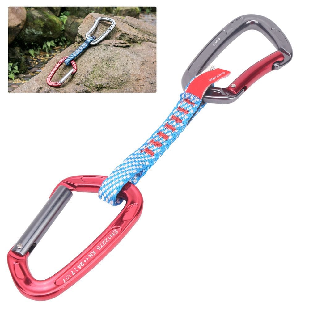 LHCER Quickdraw Set,Straight Bent Gate Carabiner,Camnal Outdoor Climbing Quickdraw Set Straight Gate and Bent Gate Carabiner 27CM