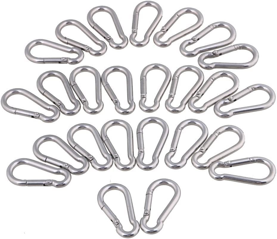 M4 Multifunctional Spring Snap Hook Quick Link Ring 40Mm 304 Stainless Steel Set of 25