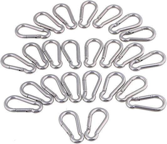 M4 Multifunctional Spring Snap Hook Quick Link Ring 40Mm 304 Stainless Steel Set of 25