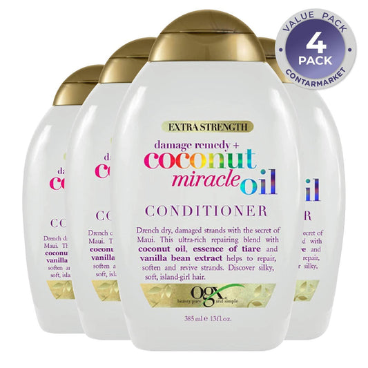 OGX Extra Strength Coconut Miracle Oil Conditioner, Bulk - 4 Pack - 13 Oz Each