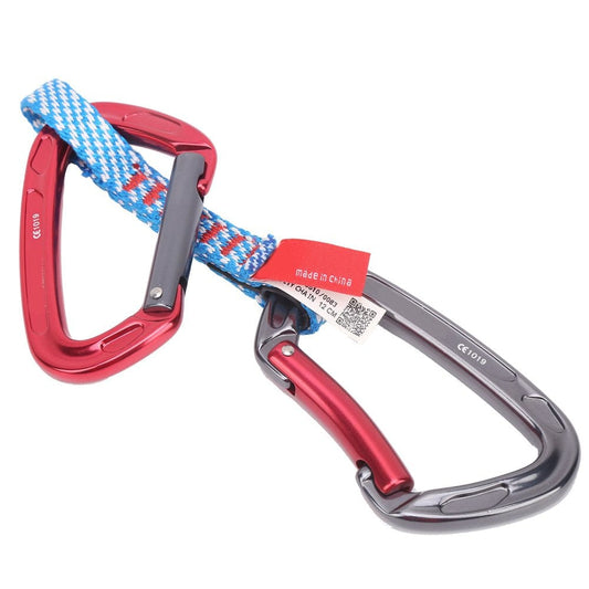Straight Bent Gate Carabiner, High Carrying Capacity Quickdraw Set Good Wear Resistance for Rock Climbing