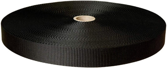 Strapworks Black Military Spec Flat Nylon Webbing – Milspec 4088 Strap for Rifle Slings, Backpack Straps, Tactical Projects – Made in the USA, 1.25 Inches X 10 Yards