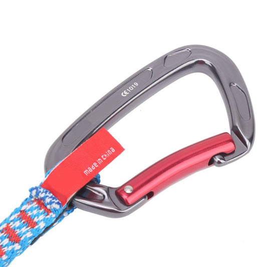Tebru CAMNAL Outdoor Climbing Quickdraw Set Straight Gate and Bent Gate Carabiner 27Cm,Quickdraw Set,24Kn Quickdraw Set