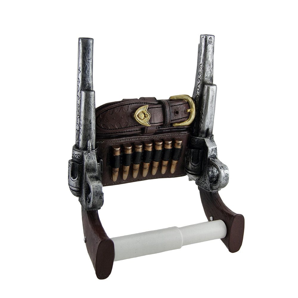 Zeckos Wipe of the Wild West Double Six Shooter Western Cowboy Toilet Paper Roll Holder