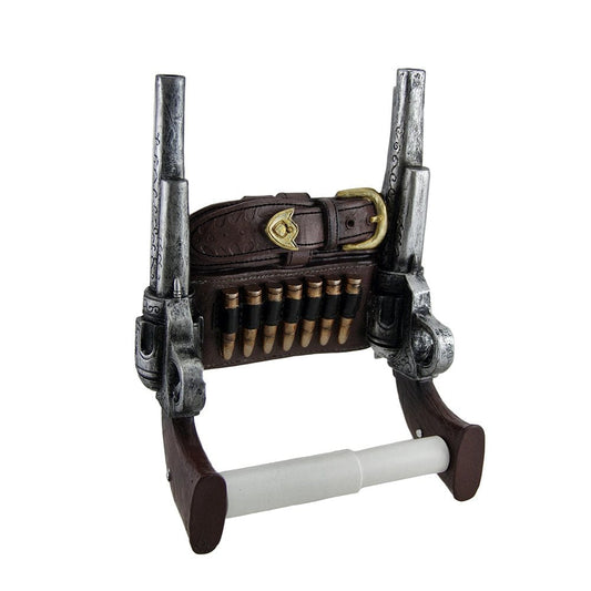 Zeckos Wipe of the Wild West Double Six Shooter Western Cowboy Toilet Paper Roll Holder